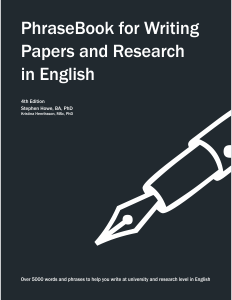 PhraseBook for Writing Papers and Research in English